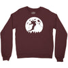 skiier moon moonlight silhouett Crewneck Sweatshirt