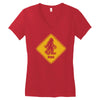 big foot xing big foot crossing sasquatch Women's V-Neck T-Shirt
