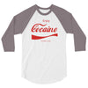 enjoy cocaine funny gray 3/4 Sleeve Shirt