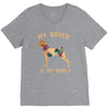 my boxer is my world V-Neck Tee