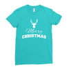 buck merry christmas Ladies Fitted T-Shirt