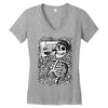 boombox skull Women's V-Neck T-Shirt