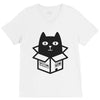 cats love boxes V-Neck Tee