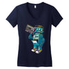 robot kicks Women's V-Neck T-Shirt