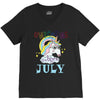 unicorns are born in july cute unicorn V-Neck Tee