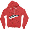 Piano And Music Zipper Hoodie