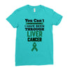you can't scare or beat me i have been through liver cancer Ladies Fitted T-Shirt