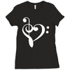 music heart rock baseball jersey Ladies Fitted T-Shirt