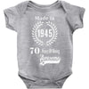 made in 1945 70 years of being awesome Baby Bodysuit