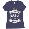 Legends Are Born In June Ladies Fitted T-Shirt