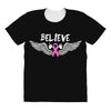 angel wing believe breast cancer All Over Women's T-shirt