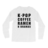k pop coffee ramen k dramas Long Sleeve Shirts