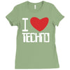 i love techno Ladies Fitted T-Shirt