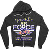 military, women's proud air force mom of her military son u Zipper Hoodie