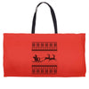 ugly santa claus Weekender Totes