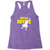 ride the rocket battle gaming Racerback Tank
