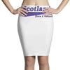 scotland born and raised retro white &amp; navy international country Pencil Skirts