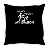 don't touch my simson  fun ddr motorrad tuning simi s51 50 fan Throw Pillow