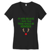 i'm here because i was told there would be reindeer Women's V-Neck T-Shirt