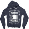 vintage made in 1980 perfectly aged a living legend Zipper Hoodie