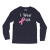 junior's breast cancer awareness i wear pink Long Sleeve Shirts