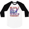 my cat and i stay in tonight 3/4 Sleeve Shirt