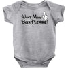 Want More Beer Please Black Baby Bodysuit