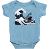 Great White Wave Shark Baby Bodysuit