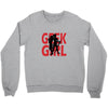 geek girl 3 4 sleeve baseball Crewneck Sweatshirt