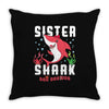 sister shark doo doo doo family matching Throw Pillow