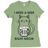 RIGHT MEOW BEER CAT Ladies Fitted T-Shirt