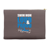 swim mom loud and proud sports athlete athletic Accessory Pouches
