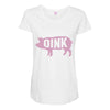 pig oink funny Maternity Scoop Neck T-shirt