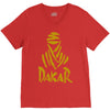 uomo dakar stampa oro moto deserto parigi africa sport V-Neck Tee