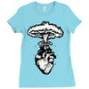 heart and nuclear explosion Ladies Fitted T-Shirt