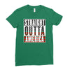 straight outta america Ladies Fitted T-Shirt