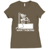 man tasking Ladies Fitted T-Shirt