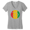 rasta lion head reggae dub step music dance Women's V-Neck T-Shirt