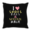 shoes bags natural hair Throw Pillow