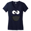 Cookie Monster Face Women's V-Neck T-Shirt
