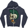 skull punk style Zipper Hoodie