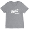 married since 2015   mens funny wedding marriage V-Neck Tee