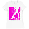 run harder gym workout Ladies Fitted T-Shirt