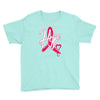 breast cancer awareness hope ribbon heart Youth Tee