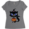 witch cat Women's Triblend Scoop T-shirt