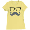 monsieur moustache Ladies Fitted T-Shirt