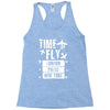 TIME TO FLY TO LONDON PARIS NEW YORK Racerback Tank