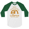 what happens in camper stays in camper vintage style camp funny 3/4 Sleeve Shirt