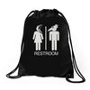 restroom for the recently deceased Drawstring Bags