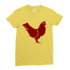 chiken red Ladies Fitted T-Shirt